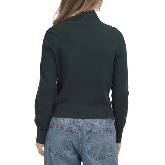 VINCE Onyx Wool And Cashmere Blend Raglan Sleeve Turtleneck Sweater - Picture 2 of 2